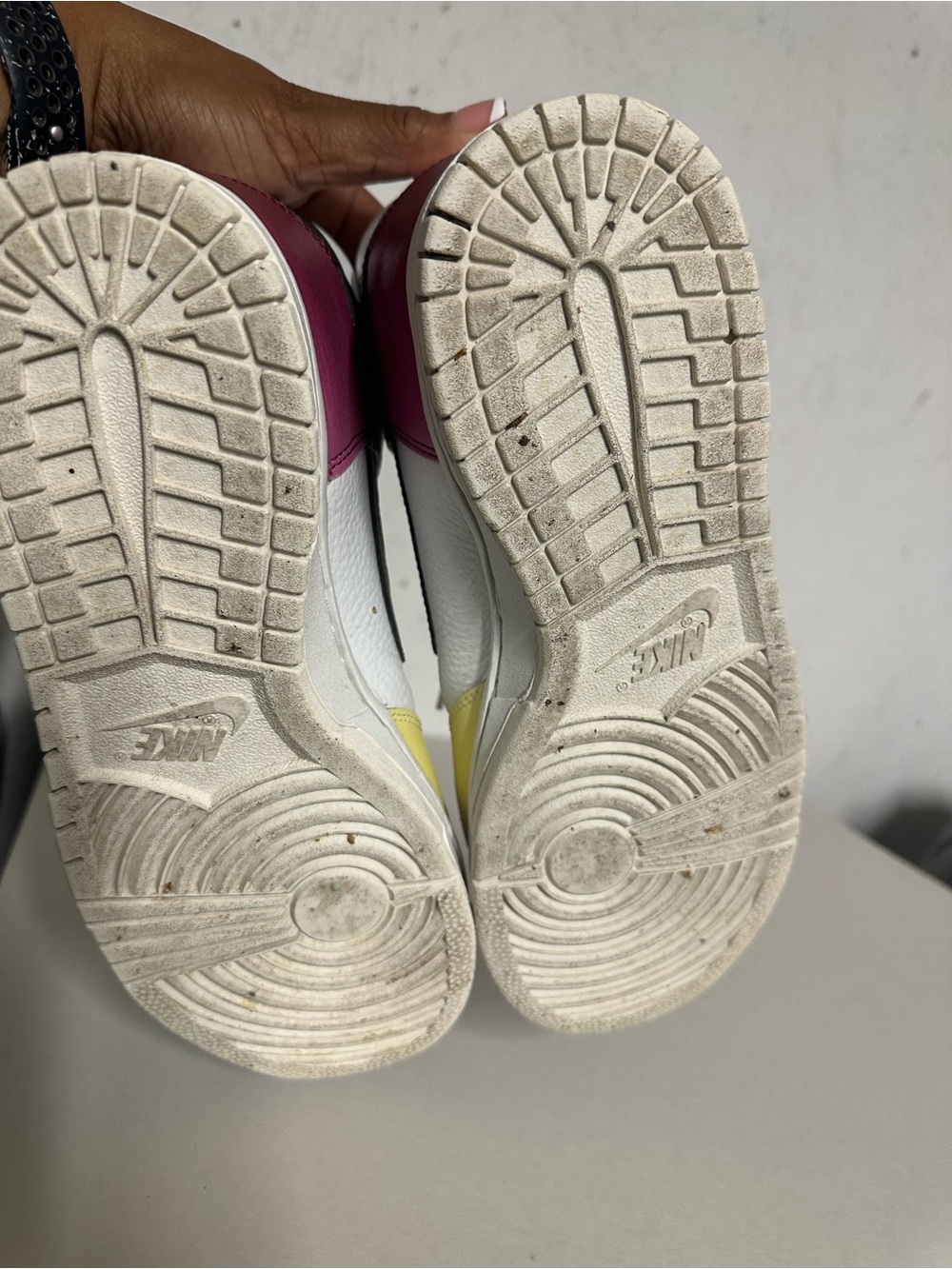 Nike Kids High-Top Sneakers in White with Purple, Red, Yellow and Pink Accents - Picture 6 of 6